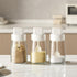 Kitchen Sodium Calcium Glass Spice Jars Seasonning Box Set of 3, Condiment Pots Spice Jars, Retractable Spoon and Lid Combination Design, Airtight...