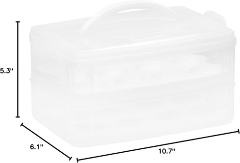 Snapware (2-Layer, 24 Eggs) Plastic Detachable Deviled Egg Carrier Storage Container With Lid and Handle, Freezer Dishwasher Microwave Safe...