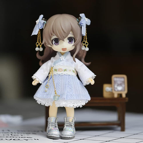 niannyyhouse Ancient Style Hanfu Doll Dress up Chest-Length Skirt 1/12 BJD OB11 4.3 inches (11 cm) Doll Action Figures Clothing Accessories (Blue)...