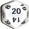 White with Black Numbers d20 Initiative Advantage Die for Role-Playing Games. 20 sided RPG Dice...