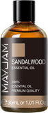 Sandalwood Essential Oil 1.01FL.OZ, MAYJAM Premium Aromatherapy Sandalwood Oil for Diffuser, Candle Making, Home Office Car Yoga Use, 30ML/Bottle...