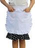 Women's Classic Half Apron with Pockets - White, Adjustable Restaurant/Christmas Apron, Easy Clean Fabric...