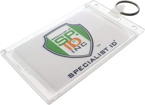 2 Pack - Rigid Fuel Card Holder with Key Ring - Clear Hard Plastic Card Protector Keychain for Fleet, Gas Cards, Company Cars and More by Speciali...