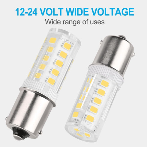 4PCS 1156 LED Bulb 12V 24V, BA15S LED Bulbs Bayonet Single Contact Base for Landscape RV Camper Interior Marine Boat Trailer Lights, Daylight Whit...