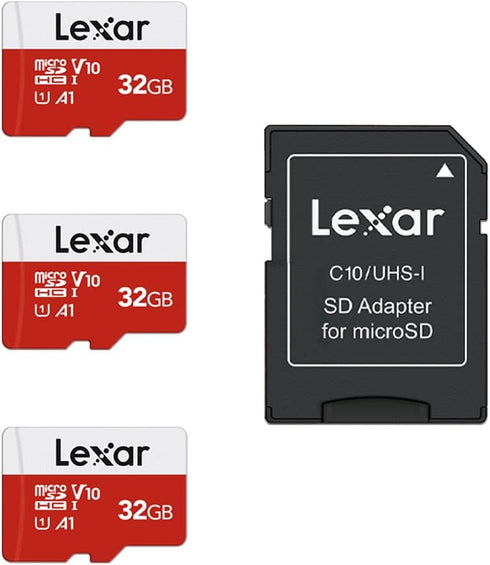 Lexar 32GB Micro SD Card 3 Pack, microSDHC UHS-I Flash Memory Card with Adapter - Up to 100MB/s, U1, Class10, V10, A1, High Speed TF Card (3 micro...
