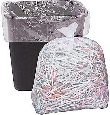 50 Small to Medium 7-8-9-10 Gallon 24" x 24" Clear Garbage Bags - Commercial Waste Basket Trash Bags | Bulk Plastic Bathroom Trash Can Liners | Of...
