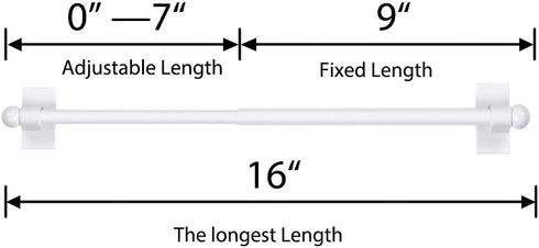 Turquoize Magnetic Curtain Rod 2 Pack Magnetic Curtain Rods For Metal Doors With Adjustable Length from 09 inch to 16 inch with Petite Ball for Sm...