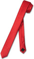 Vesuvio Napoli Narrow NeckTie Extra Skinny RED Color Men's Thin 1.5" Neck Tie...