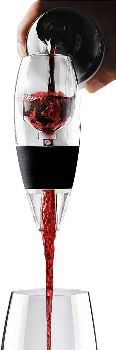 Vinturi Red Wine Aerator Includes Base Enhanced Flavors with Smoother Finish, Black...