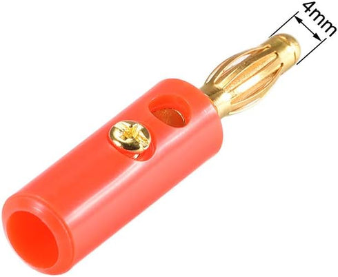 uxcell 4mm Banana Plugs Speaker Wire Cable Screw Plugs Connectors 2 Colors 6pcs 10A Jack Connector...