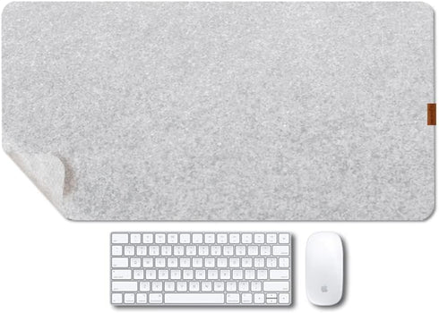 Felt Desk Mat,Non-slip Mouse Pad, 31.5"x15.7" Office Supplies Desk Protector, Desk Accessories for Home and Office (Light gray)...
