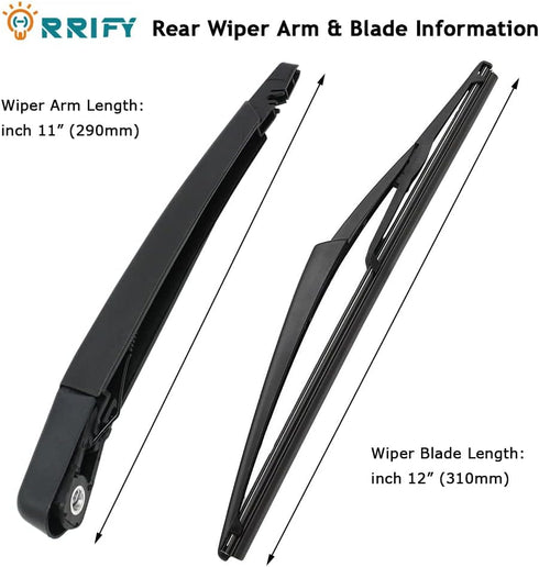 Rear Windshield Wiper Arm Blade Set 28780-JM00A for Nissan Juke 2011-2016, for Nissan Rogue 2008-2013...