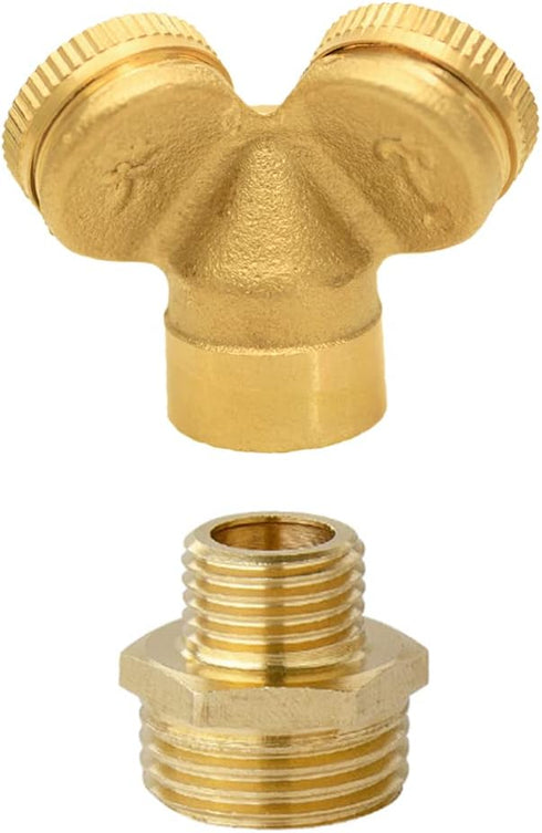 Feelers Brass Misting Spray Nozzle, 1/2" BSPF 2-Holes Atomizing Spray Garden Sprinklers Agricultural Irrigation System Adapter Fitting (Pack of 2)...