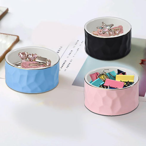 Ceramic Paper Clip Holder Ceramic Paper Clip Dispenser Organizer for Office Desk Binder Clip Holder (Blue)...