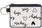 Disney Wallet, Coin Purse, Mickey and Minnie Mouse Icons and Script Doodles White Black, Canvas...