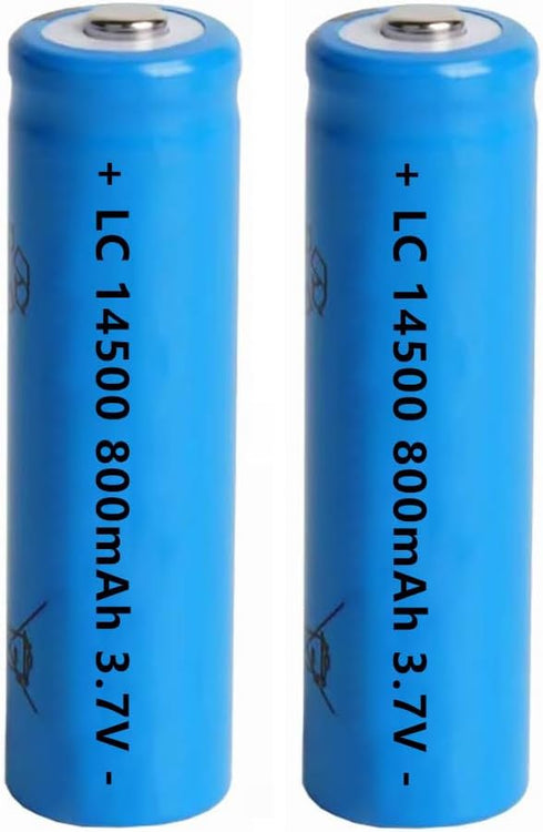 14500 Battery, 2 Pack 800mAh AA Size Rechargeable Lithium Battery Pack 14500/800mAh/3.7V...