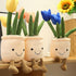 WUZHOU Tulip Plush Toy, 13.7" Flower Pot Stuffed Plushie Pillow Decoration, Soft Fluffy Toy Succulent Plants Friend Throw Pillow, Multicolor (Blue...