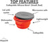 Collapsible Silicone Bowl with Lid for Camping and Backpacking - Camping Dishware Gear Essentials in Small/Red (Made by Caddis Sports, Inc.)...