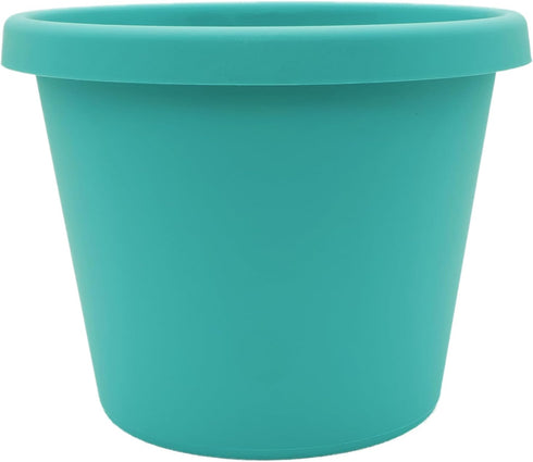 The HC Companies 12 Inch Round Prima Planter - Plastic Plant Pot with Rolled Rim for Indoor Outdoor Plants Flowers Herbs, Dusty Teal...