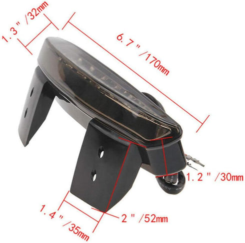 Motorcycle Chopped Rear Fender Edge LED Brake License Plate Tail Light Stop Running Light Turn Signal Lamp for Harley Sportster XL883N 1200N XL120...
