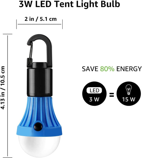 Lepro LED Camping Lantern, Camping Essentials, 3 Lighting Modes, Hanging Tent Light Bulbs with Clip Hook for Camping, Hiking, Hurricane, Storms, O...