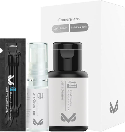 VSGO V-C01E Optical Lens Cleaner Kit Professional Lens Cleaning Fluid with Camera Cleaning Swabs and Dispensing Bottles Compatible for Cameras, Ca...