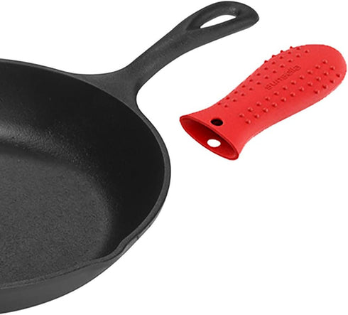 Silicone Cast Iron Potholder Set - Hot Handle Holder with 2 x Pan Scrapers & Silicone Hot Pad...