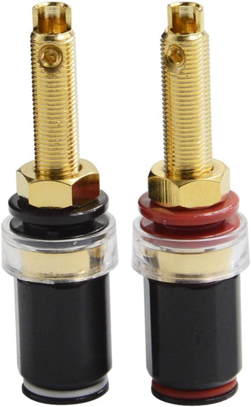 BNKENX Banana Plug Socket Connector Speaker Binding Post Audiophile Gold Plated Pure Copper Amplifier Speaker Terminal Connector Banana Jack Sound...