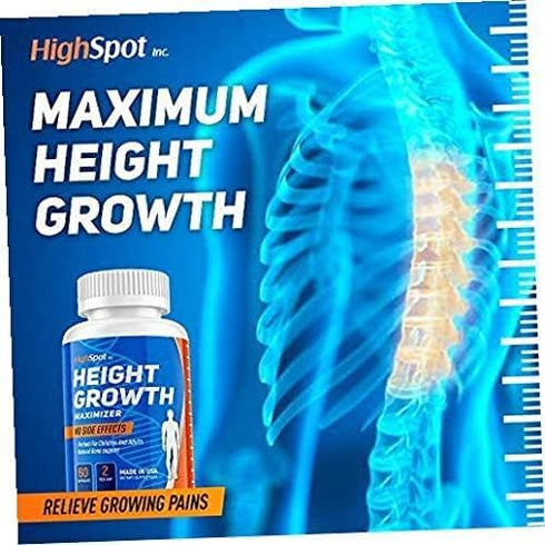 Height Growth - Height Growth Maximizer - Calcium, Vitamin D3, B1, B2 - Grow Taller Supplement - Bone Growth Supplement - Made in USA (White)...