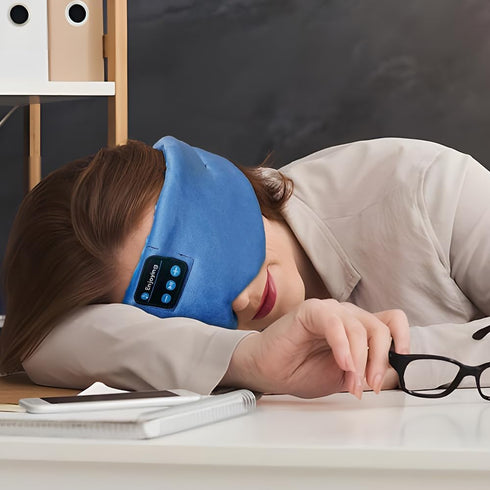 Sleep Headphones Bluetooth Eye Mask Soft Headband Headphones Blackout Sleep Mask Side Sleeper Wireless Sleep Headset Earbuds Speaker Microphone Tr...