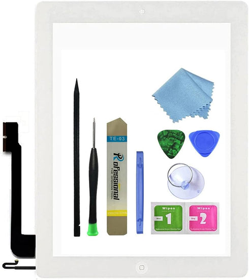 Touch Screen Digitizer Replacement for White iPad 4 4th Generation A1458 A1459 A1460 Glass Assembly Repair Kit with Frame Bezel,Tools....