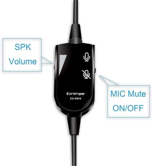 M214C 2.5mm Headset with Microphone &Volume Mute Controls, M140 M210C TCA430 Headsets with 2.5mm Jack Compatible for Polycom321 CT14 CiscoSPA303 U...