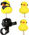Bobbleheads Yellow Duck Bike Bell Spring Loaded Yellow Duck Bicycle Bell Bike Bells for Kids Bike Accessories a bicycle bell with 3 little yellow ...