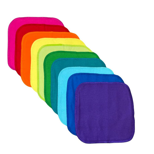 Gina's Soft Cloth Shop Washable Flannel Napkins 8x8 1 Ply Rainbow 10 Pack Proudly Made in the USA!...