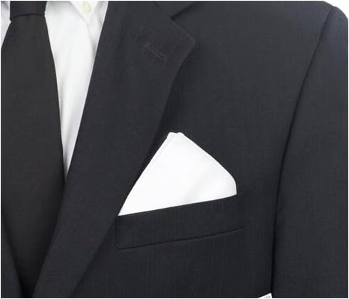 Solid White Cotton Pocket Square 3-Pk Set...