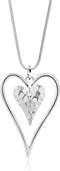Long Heart Necklace for Women Silver Chain Pendant Y Necklace Set Statement Pendant Chic Jewelry with Gifts Box...