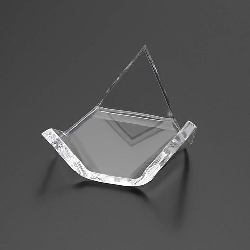 Hipiwe 5 Packs Acrylic Triangle Display Holder - Display Easel Stands for Geodes Rock Mineral Agate Fossil Coral, Clear Plastic Display Stands for...