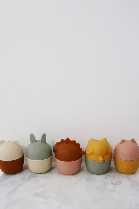 Marlowe & Co Silicone Animal Bath Toy Set for Babies and Toddlers, Bathtub Toys for Toddlers 1-3, Dishwasher Safe Squeeze Bath Toys for Infants 6-...