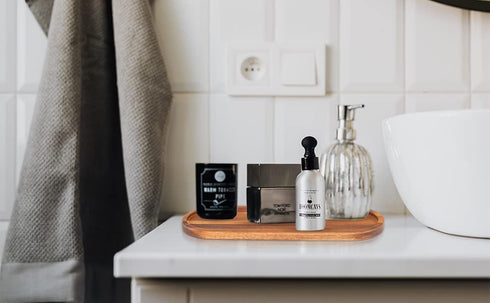Wooden Vanity Bathroom Trays, Farmhouse Wood Perfume Tray Home Rustic Decor Plate, Kitchen Counter Top Storage, Rectangular Sink Organizer Tray fo...