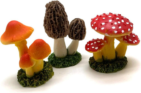 3pcs Mini Mushroom Figurines Lawn Garden Cute Micro Decoration Statues Figurines for Garden Ornaments Plant Pots Bonsai Landscape Model Ornaments ...