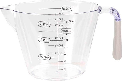 Home Basics 3 Piece Plastic Measuring Cup Set with Rubber Grip Handles, Clear...