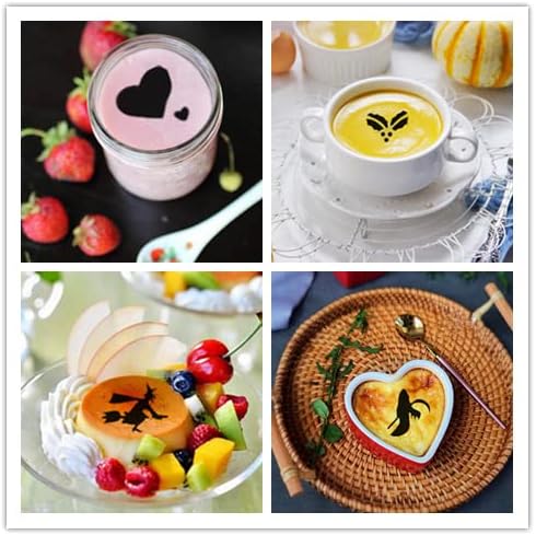 38 Cookie Stencils + Latte Art Pen, Cake Decoration Templates for Coffee, Cappuccino & More...