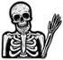 Skully Waving Skeleton Arm WiperTags Decal Made in USA attaches to Rear Vehicle Wiper Blades...