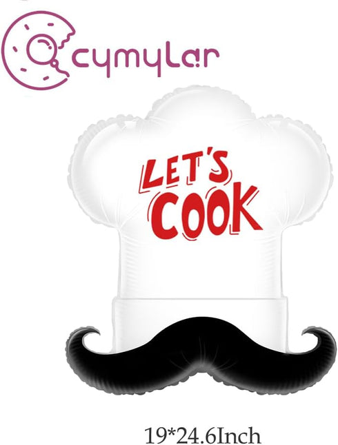 4pcs Little Chef Hat balloons,cookie chef helium balloons for baking birthday party/cooking theme party decoration/chef theme party supplies/BBQ p...