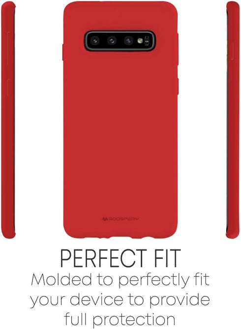 GOOSPERY Soft Feeling Jelly for Samsung Galaxy S10 Case (2019) Silky Slim Bumper Cover (Red)...