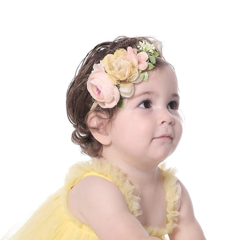Cinaci 6 Pack Delicate Rose Flower Nylon Headbands Floral Bows Headband Super Stretchy Hair Bands Fancy Headpieces Tiara Crown Accessories Bulk fo...