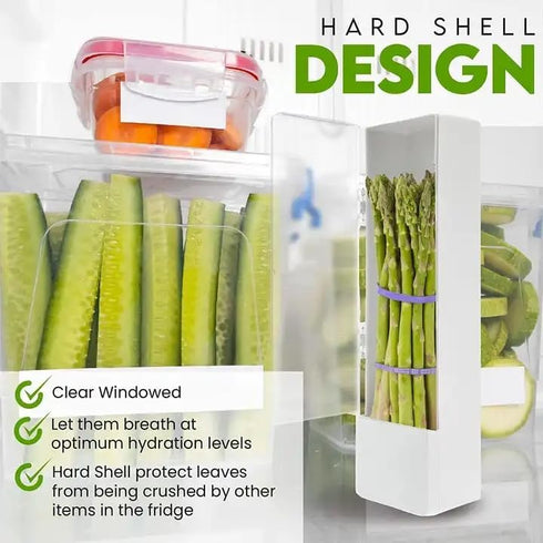 Herb Saver, Fresh Herb Keeper For Refrigerator, Cilantro Storage Container, Square Herb Saver Pod For Cilantro, Asparagus, Onion - Keeps Vegetable...