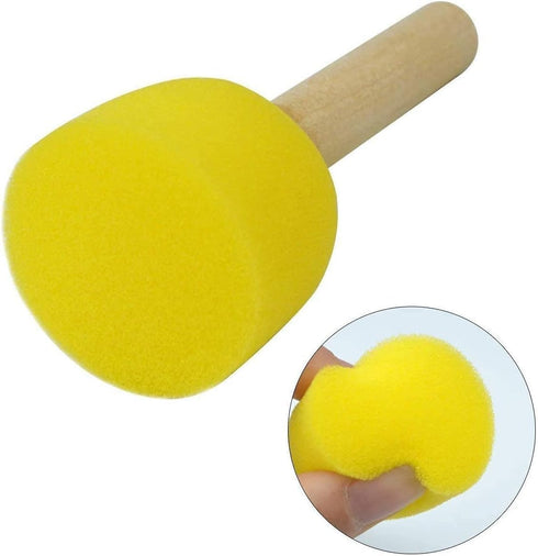 WAFJAMF 30 Pcs Assorted Size Round Sponges Brush Set 4 Sizes DIY Painting Tools- Yellow...