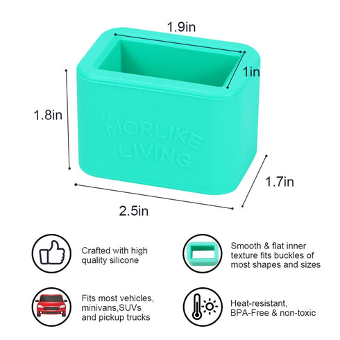 Morlike Silicone Buckle Holder Booster - Fits Most, Not All (Light Blue, 2 Pack)...