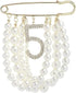 Lapel Pins and Brooches with Lucky Number 5 Dangle,Brooch Pins for Women Fashion...